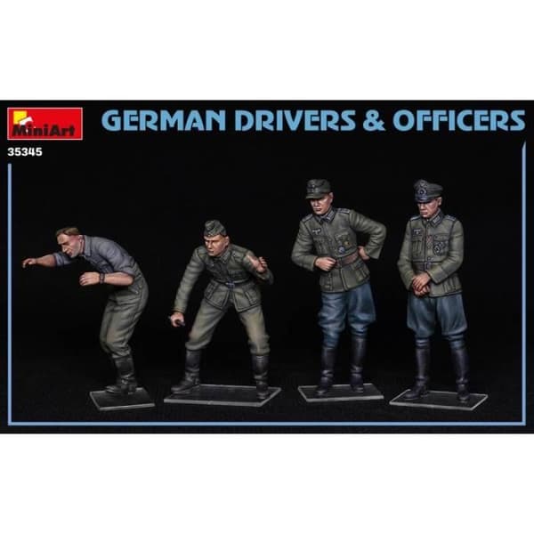 Maquette - Mini Art - Figurer Mignature Tyska Förare &amp; Officerare - 4 figurer - 1/35ème