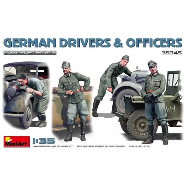 Maquette - Mini Art - Figurer Mignature Tyska Förare &amp; Officerare - 4 figurer - 1/35ème