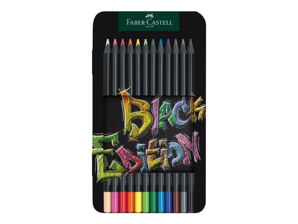 Faber-Castell Black Edition - Färgpenna - olika klara färger (paket om 12)