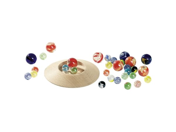 Glass balls with a game plate