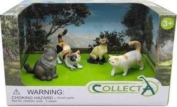 Collecta COLLECTA 4 Katter figur i ask (88327, 88331, 88491, 88937)