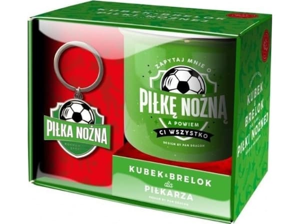 Sett med kopp + nøkkelring Hobby-Fotball