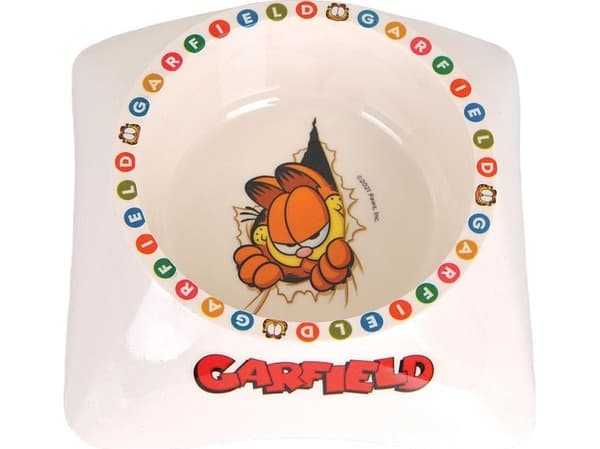 GARFIELD Garfield, melamin katteskål, hvit/grå