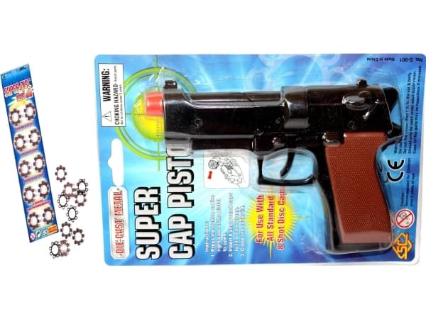 S901B-BN svart/sølv metall primer pistol
