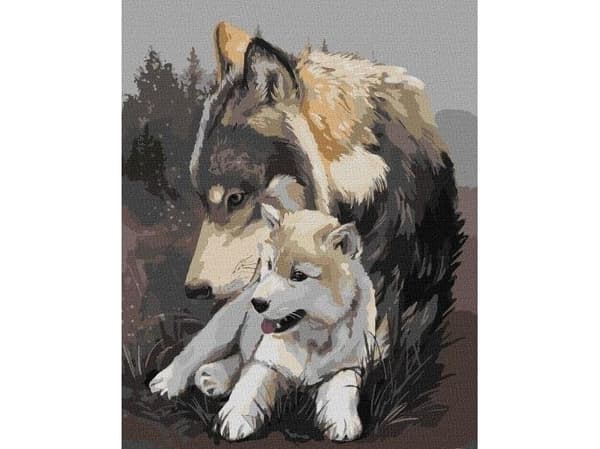 Maleri etter tall - Ulvens delikatesse 30x40cm