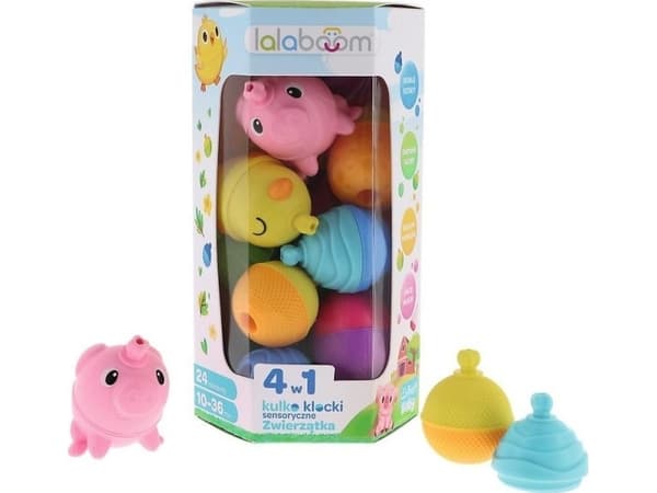 TREFL LALABOOM 61715 Ball and block set - farm animals - 24 pieces