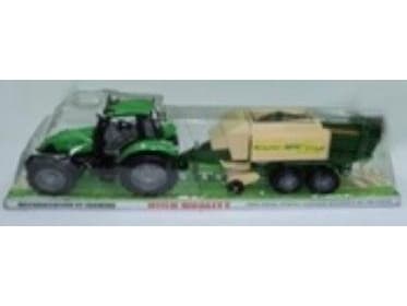 Large tractor with baler 62643