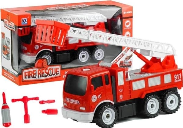 Fire department with rolling ladder
