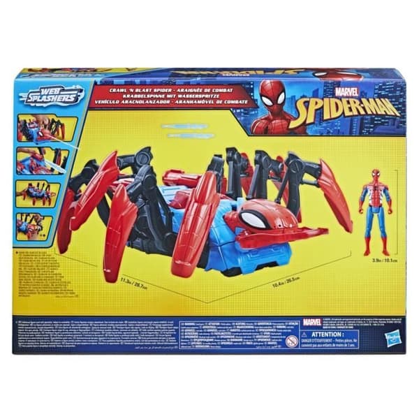 Spider-Man Combat Spider Vehicle Figure - Avfyrar vatten och projektiler - från 4 år och uppåt - HASBRO, Marvel