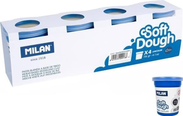 Play-Doh Basic 116g 4 krukker hvit MILAN EDUKAMP