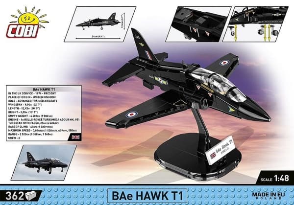 COBI BAe Hawk T1, Byggklossar, 8 År, 362 styck
