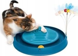 Catit Tor Play 'n Scratch med massageapparat och kattmynta, 4 x 36 x 39,5 cm, blå