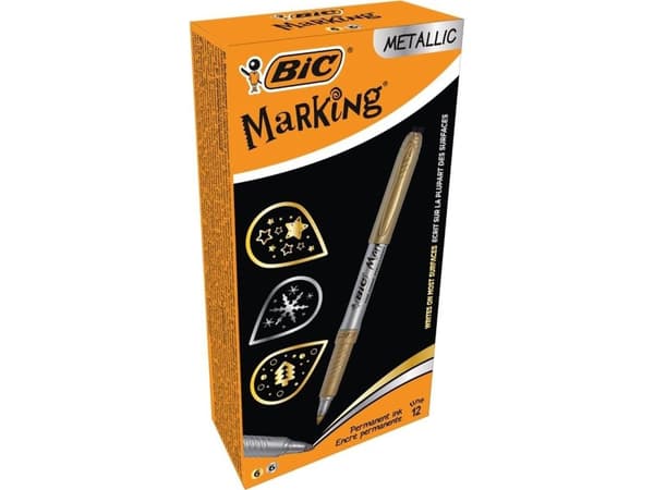 Bic Marker Marking Metallic Ink złoty i srebr. (12 szt)