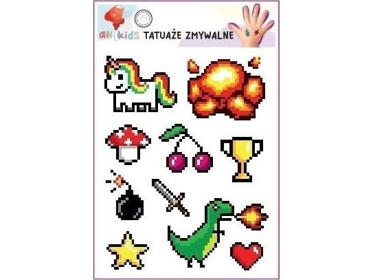 Pestävät tatuoinnit lapsille Pixels