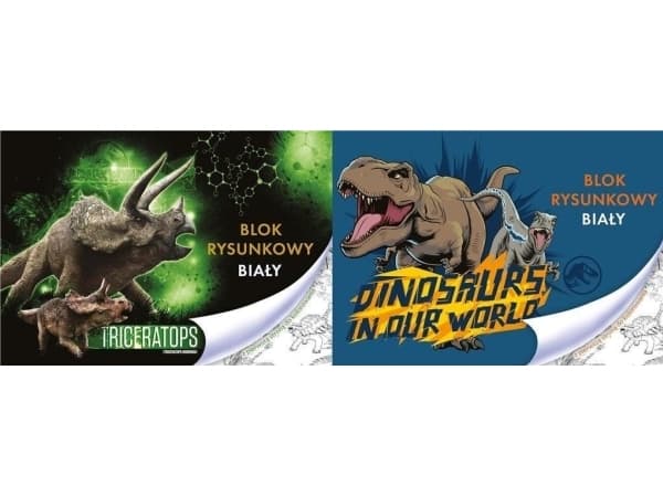 Tegneblokk A4/20K hvit Jurassic Park EDUKAMP