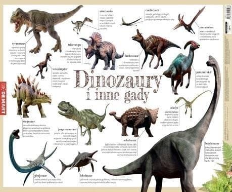 Demart Skrivebordsunderlag med dinosaurer og andre krypdyr