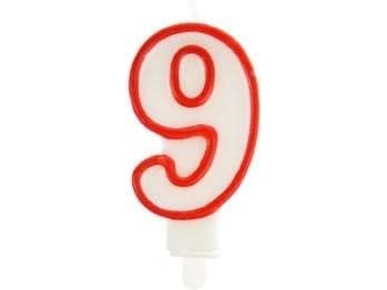 Stearinlys 9 rødt