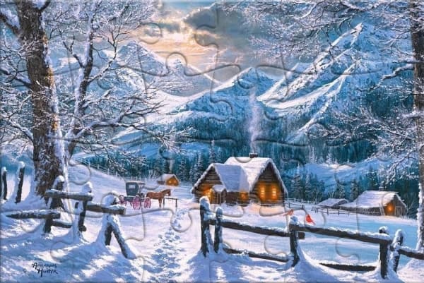 Castorland Pussel Vykort Snöig morgon