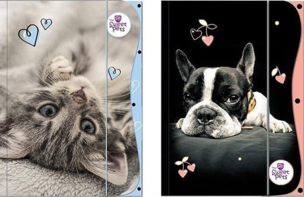 Mappe med strikk A4 The Sweet Pets EDUKAMP