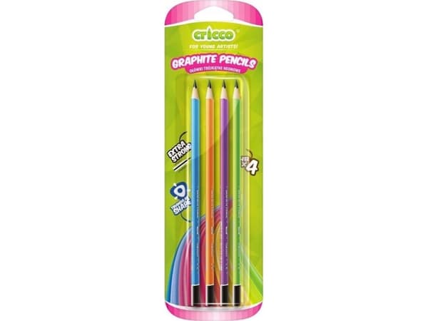 Cricco Triangulär neon HB-penna 4st CRICCO