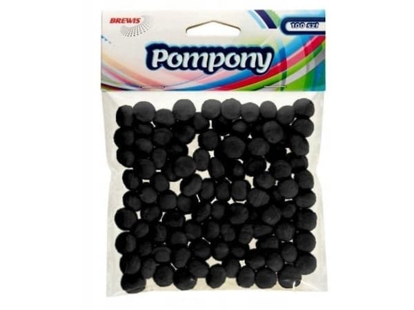 Svarta pomponger 10mm 100st