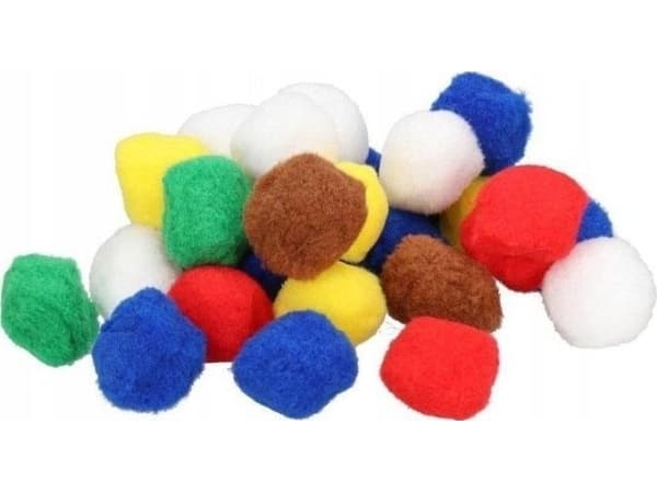 BREWIS Fluffy pomponger MIX 5cm 24 stk