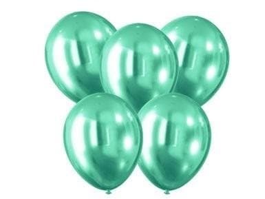 Ballonger med kromeffekt, grønn, 30 cm, 5 stk