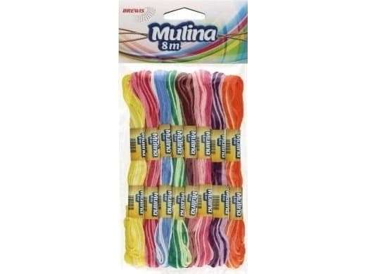 Julepynt BREWIS Flerfarget broderi 8 m, 8 stk
