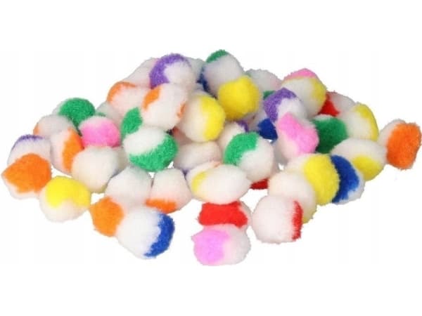 Tvåfärgade pom-poms 25mm 60st EDUKAMP
