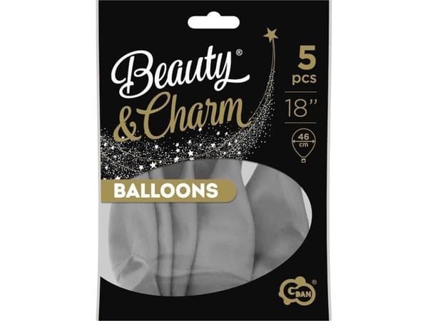 GoDan Beauty&amp;Charm pastelliharmaat ilmapallot 46cm 5kpl 5kpl