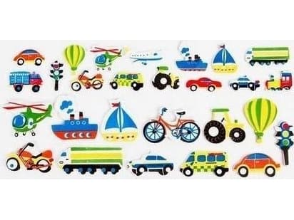 FANDY 3D vaahto tarroja Transport 35kpl