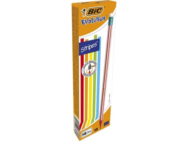 Bic Pencil Evolution with eraser Stripes 646 HB (12 pcs)