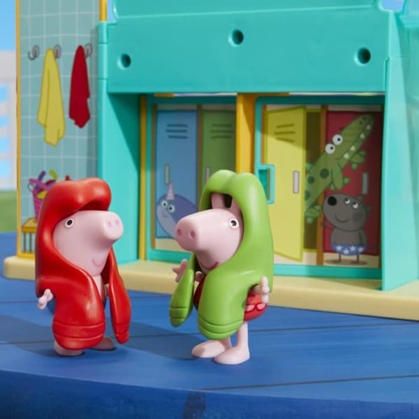 Peppa Pig box set Peppas vattenpark med 2 figurer och 15 tillbehör för barn från 3 år och uppåt