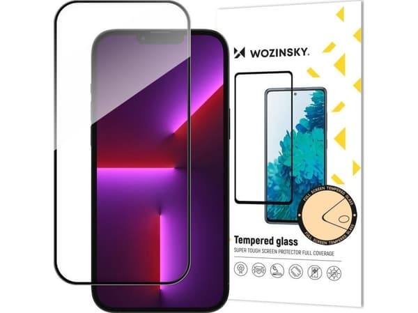 Wozinsky herdet glass med fullskjerm med rammeveske. Vennlig Wozinsky fulllim iPhone 15 Pro - sort
