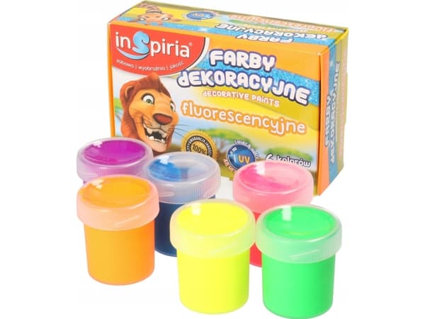 SCHEME Fluorescerande dekorationsfärger 6 färger 20ml