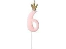 Bursdagslys 6 lys rosa 9,5cm EDUKAMP