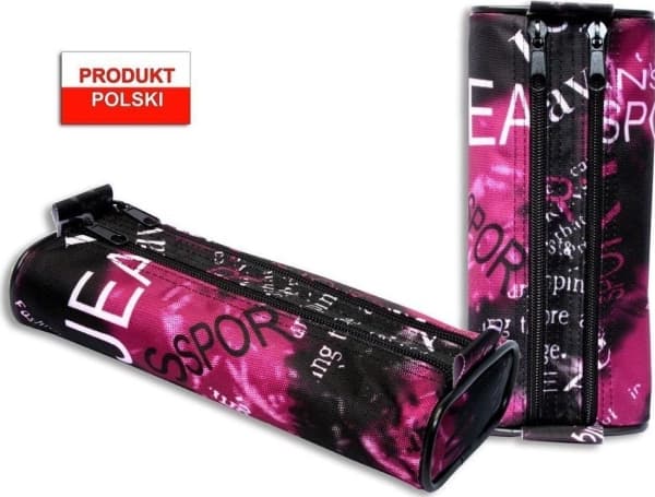 WARTA pennfodral för skolan WAR-1273 oval svart och rosa WARTA pennfodral