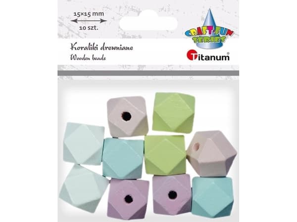 Titanum Träkuber pärlor skurna pastell 10st