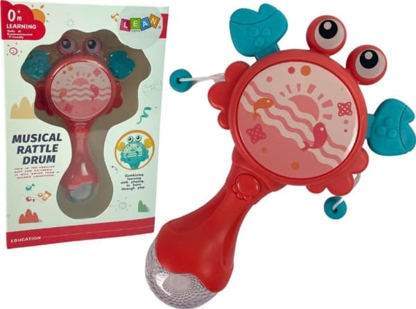 Red crab rattle drum with sound CDON