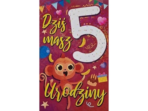Födelsedagskort 5 flicka