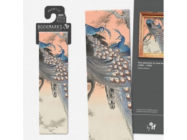 IF Classics magneettinen kirjanmerkki Peacocks on a branch (Riikinkukkoja oksalla)