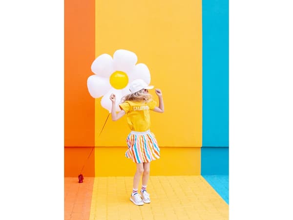 PartyDeco FB65, Lekeballong, Folie, Hvit, Gult, Monokromatisk, Party (selskap), Blomst