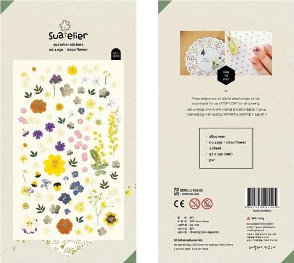 Dekorativa blommiga klistermärken