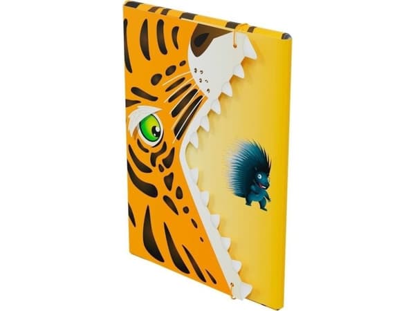 Monumi A4-mapp med elastiskt band och käft - Tiger