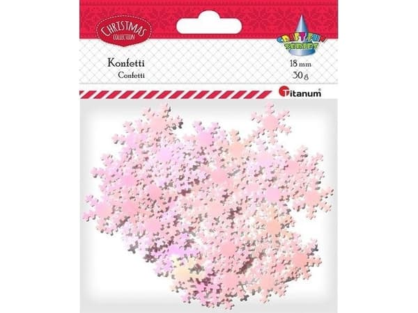 Snøfnuggkonfetti blekrosa 30g