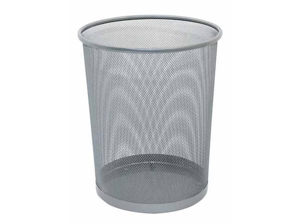Office Set metal wastebasket 19l silver