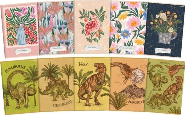 Top 2000 Notebook A5/80K Dino/Spring-verkko (5 kpl)