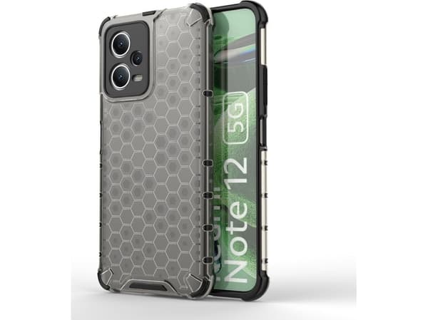 Hurtel Honeycomb fodral för Xiaomi Redmi Note 12 5G / Poco X5 5G pansar hybridfodral sort