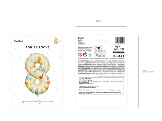 Folieballong 8 Slange 55x88cm