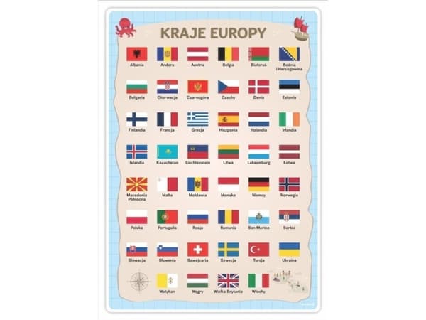 LearnHow Pedagogisk plakat - europeiske land A3